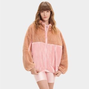 Women's Ugg Marlene Sherpa Jacket Sandalwood Soft Kiss SIZE Medium NWT 1117741